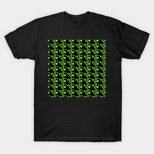 Green Foods Pattern T-Shirt by Fad-Artwork